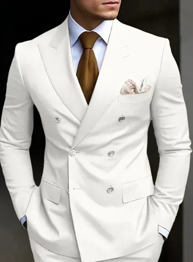 Traje De Invitados De Boda 2 Piezas Doble Botonadura | Elegante