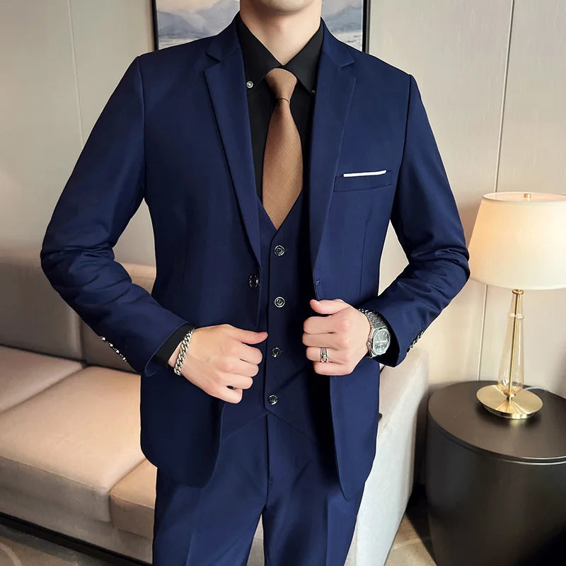 Traje De Invitados De Boda Formal De 3 Piezas Para Hombre | Empresas
