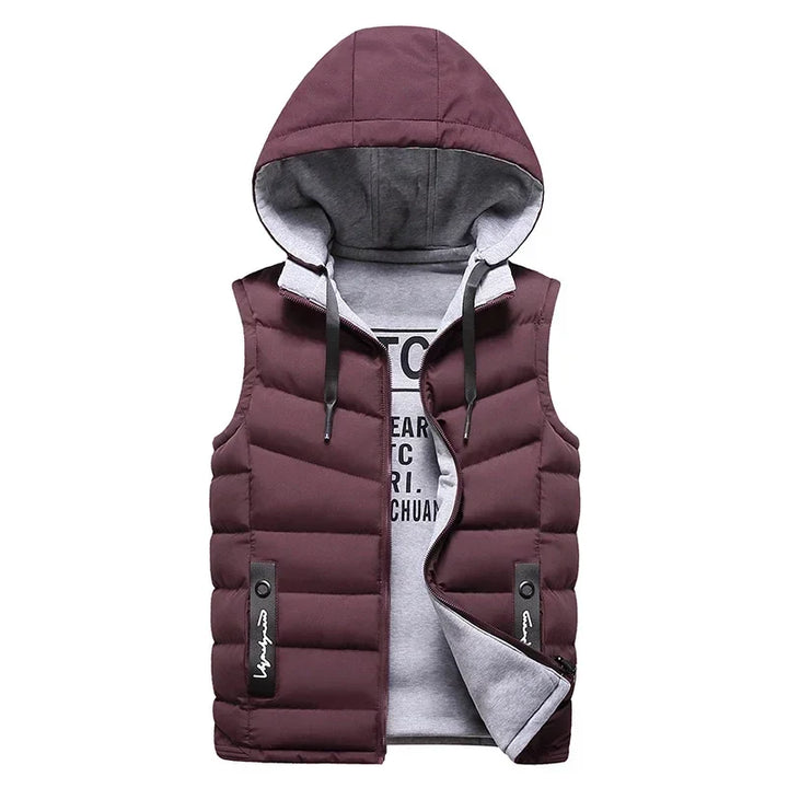 Chaleco acolchado con capucha para hombre | Sin mangas
