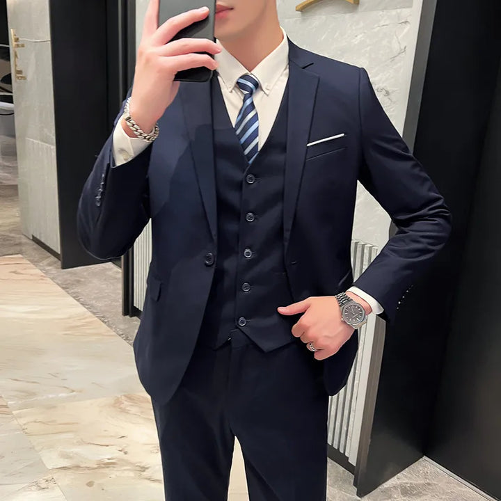 Traje De Invitados De Boda Formal De 3 Piezas Para Hombre | Empresas