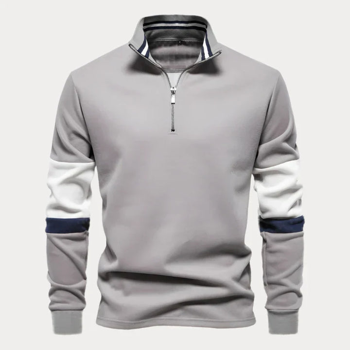Jersey De Cuello Alto Para Hombre Con Cremallera Hasta El Pecho | Mangas Largas