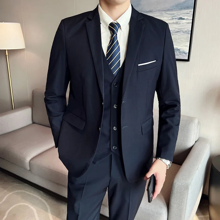 Traje De Invitados De Boda Formal De 3 Piezas Para Hombre | Empresas