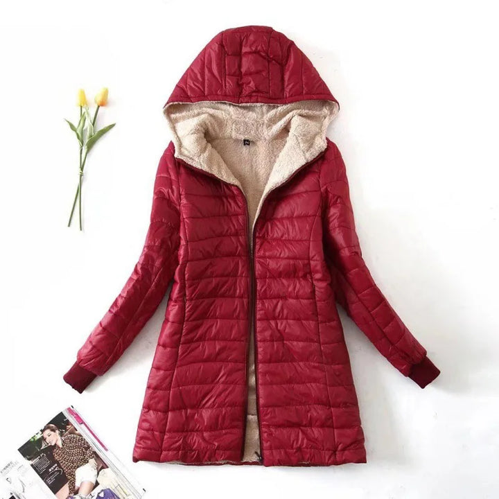 Chaqueta Con Capucha Y Cremallera Para Mujer | Mangas Acanaladas