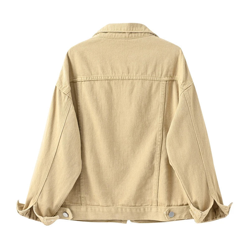 Chaqueta Corta Con Botones Para Mujer | Bolsillo En El Pecho
