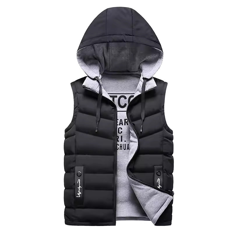Chaleco acolchado con capucha para hombre | Sin mangas