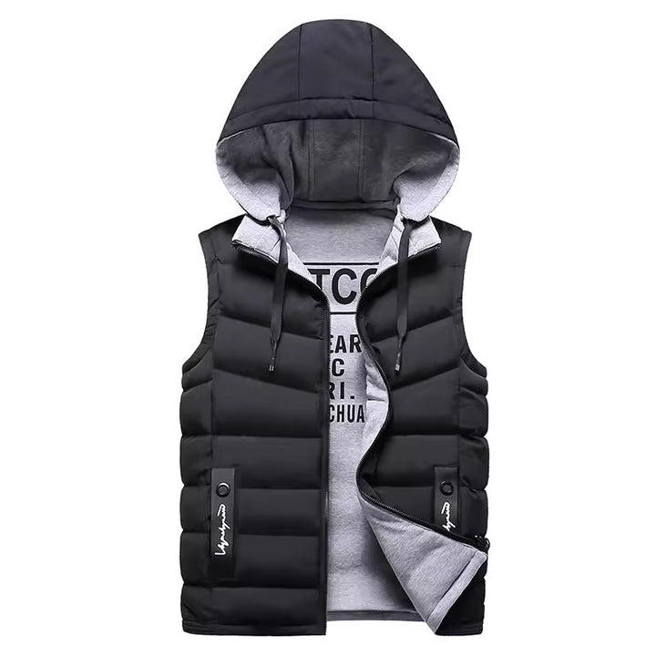 Chaleco acolchado con capucha para hombre | Sin mangas
