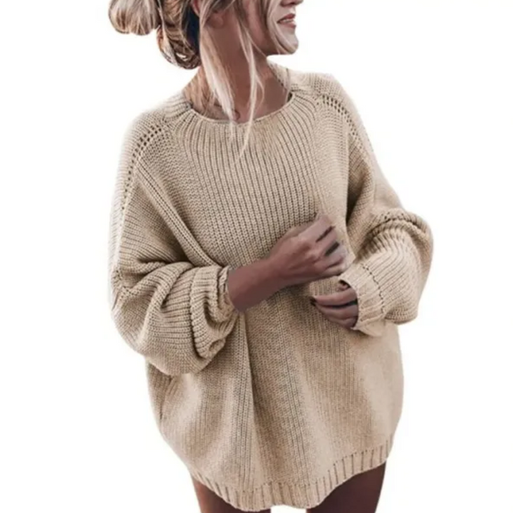 Jersey De Punto Sobredimensionado Para Mujer | Mangas Largas