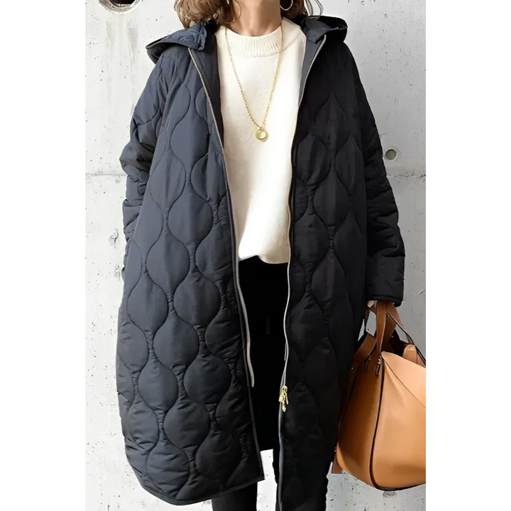 Chaqueta Acolchada Larga Para Mujer | Capucha