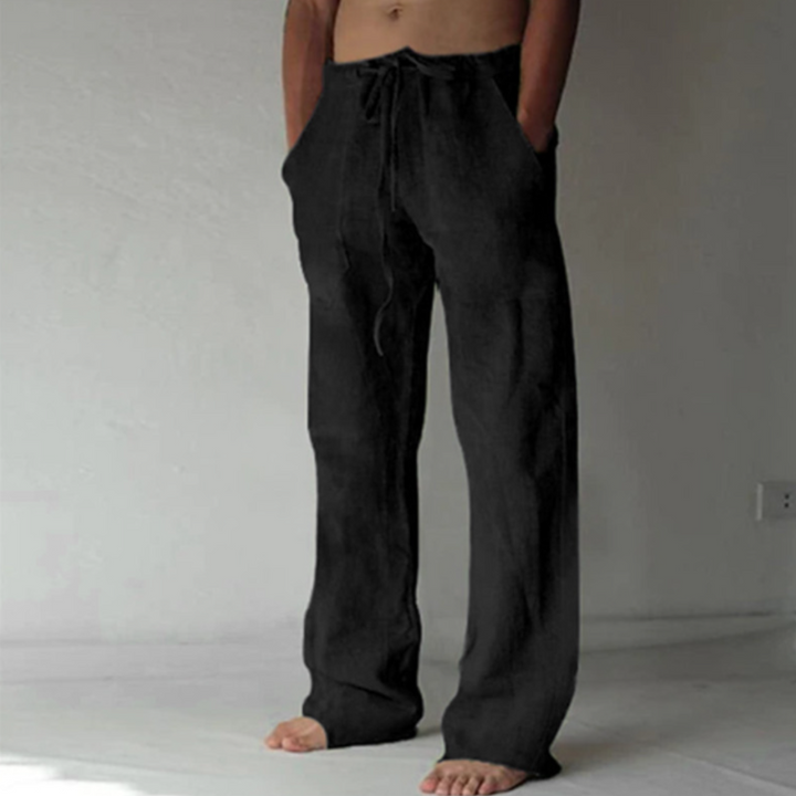 Pantalones Casuales De Pierna Recta Para Hombre | Cordón