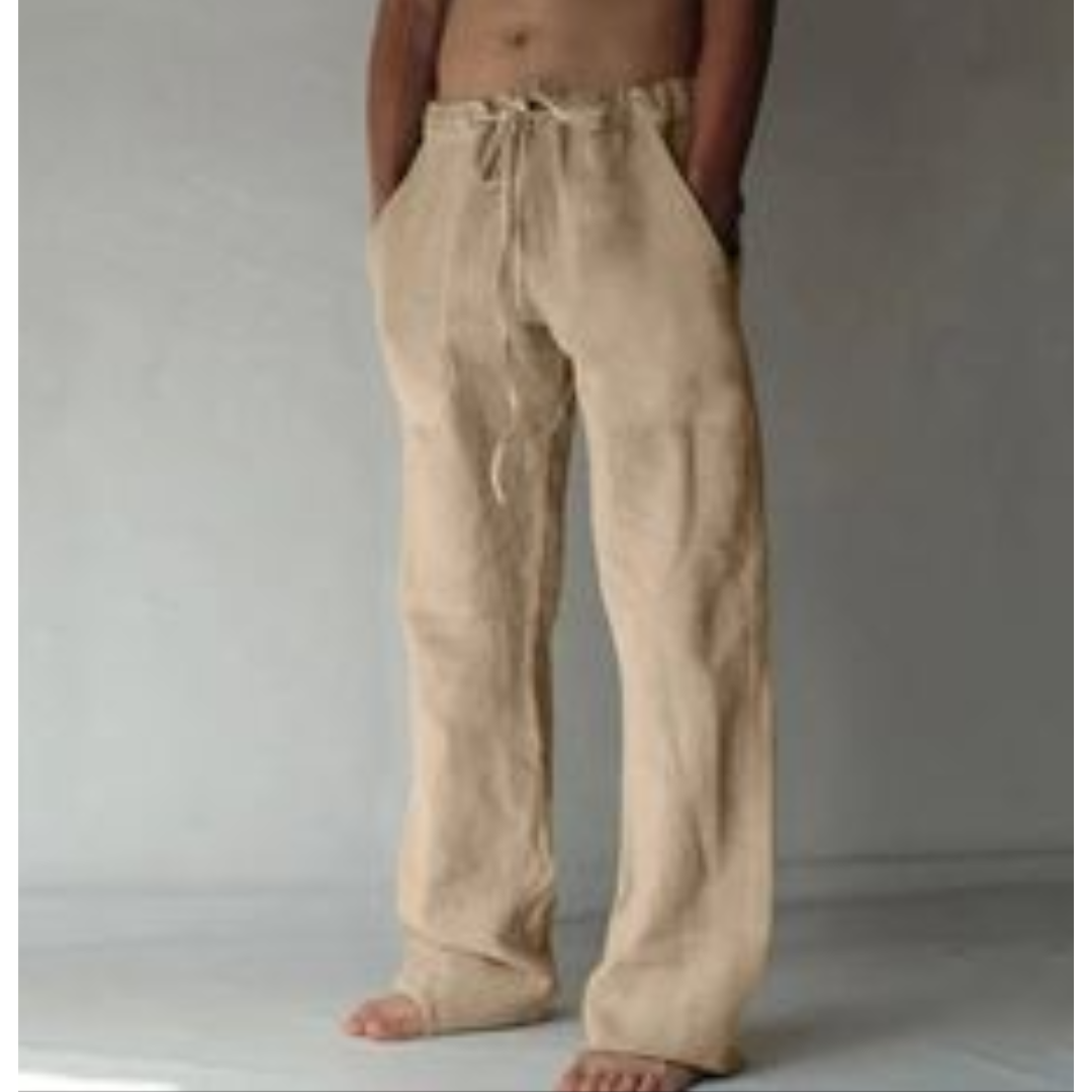 Pantalones Casuales De Pierna Recta Para Hombre | Cordón