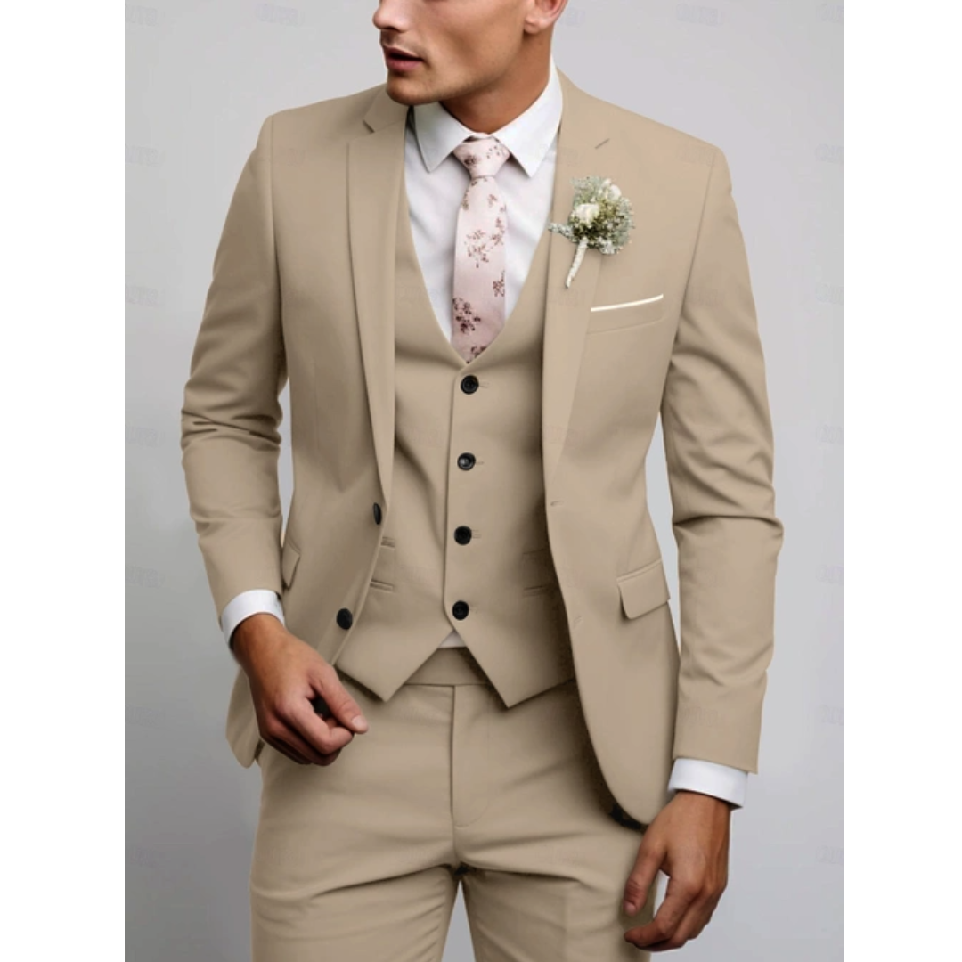 Elegancki garnitur trzyczęściowy dla mężczyzny na wesele | Krój dopasowany