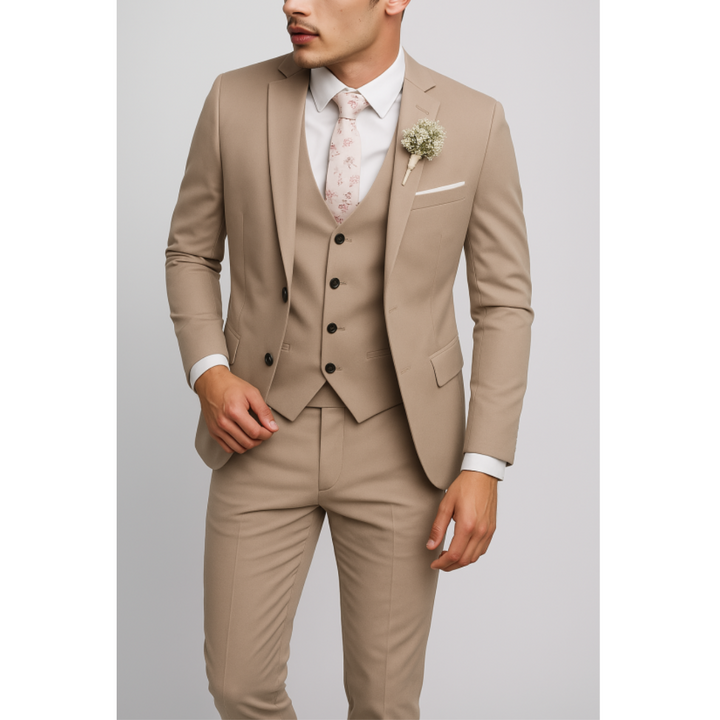 Traje Formal Invitado De Boda De Tres Piezas Para Hombre | Corte Ajustado