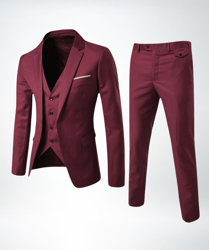 Traje De Tres Piezas Para Invitados A Bodas Para Hombre | Corte Ajustado