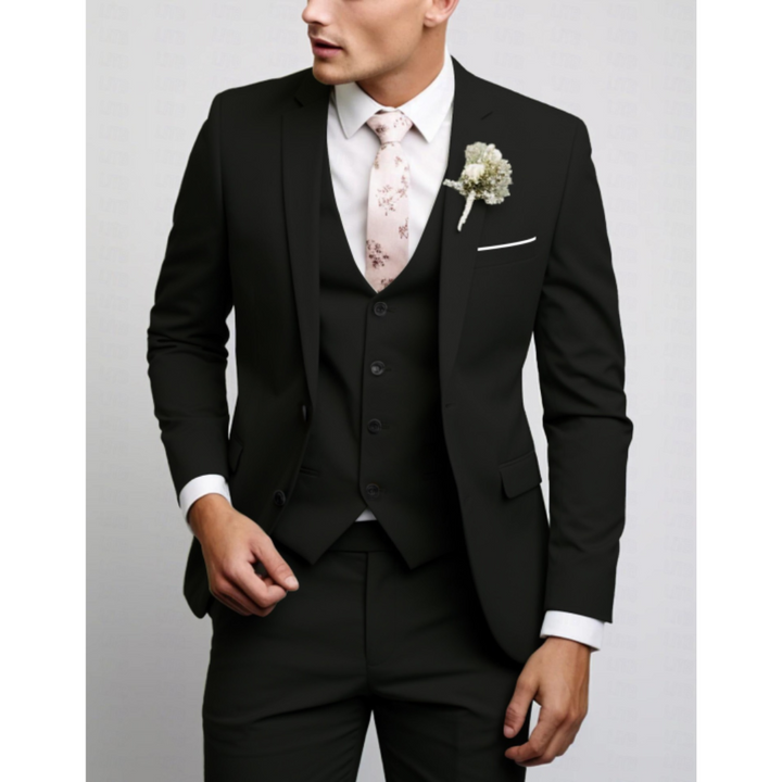 Traje Formal Invitado De Boda De Tres Piezas Para Hombre | Corte Ajustado