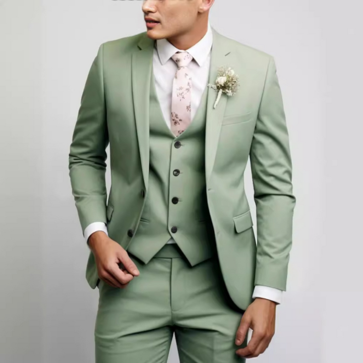 Traje Formal Invitado De Boda De Tres Piezas Para Hombre | Corte Ajustado