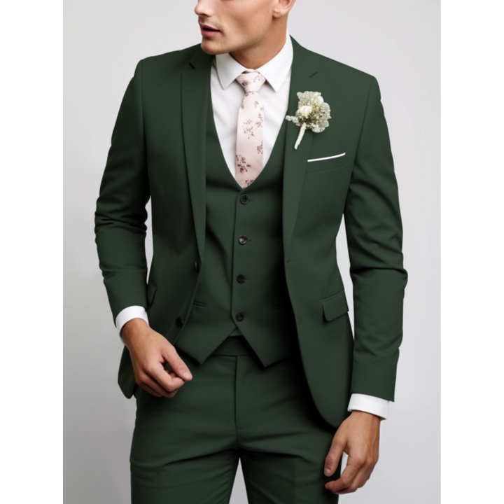 Traje Formal Invitado De Boda De Tres Piezas Para Hombre | Corte Ajustado