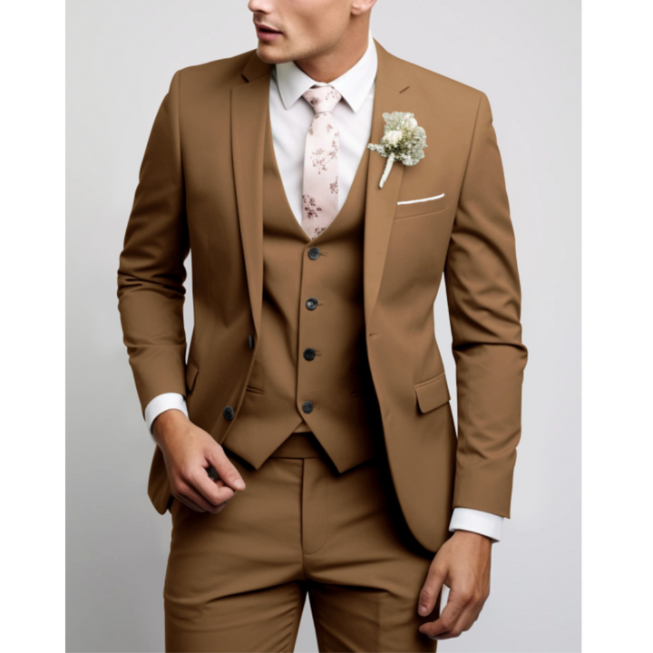 Traje Formal Invitado De Boda De Tres Piezas Para Hombre | Corte Ajustado