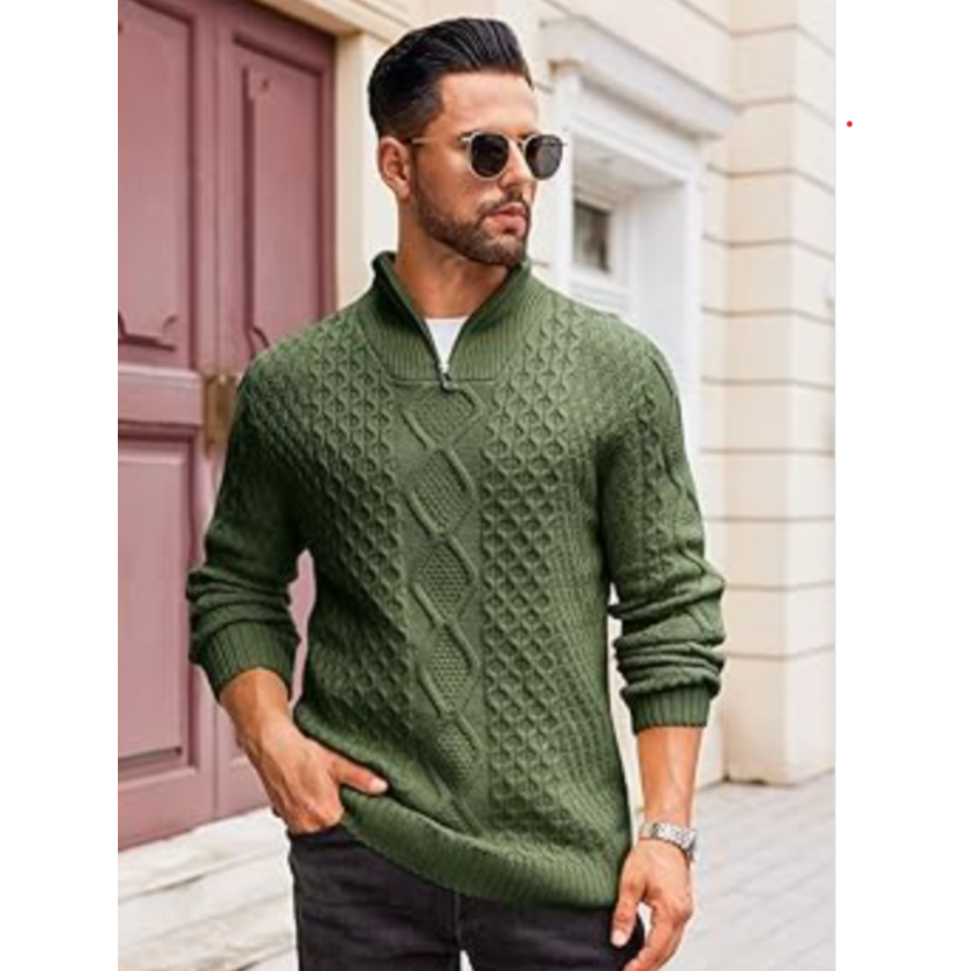 Warm Half-Zip Jersey for Men | Textured