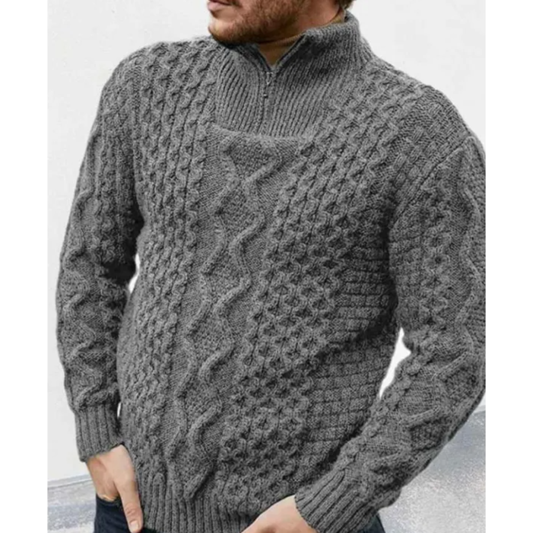 Warm Half-Zip Jersey for Men | Textured