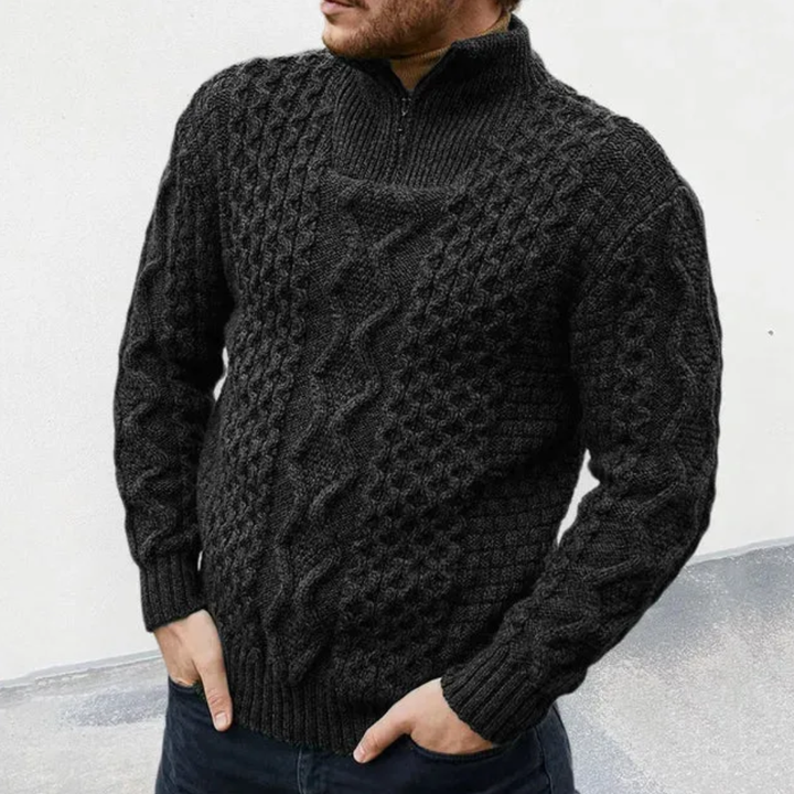 Warm Half-Zip Jersey for Men | Textured