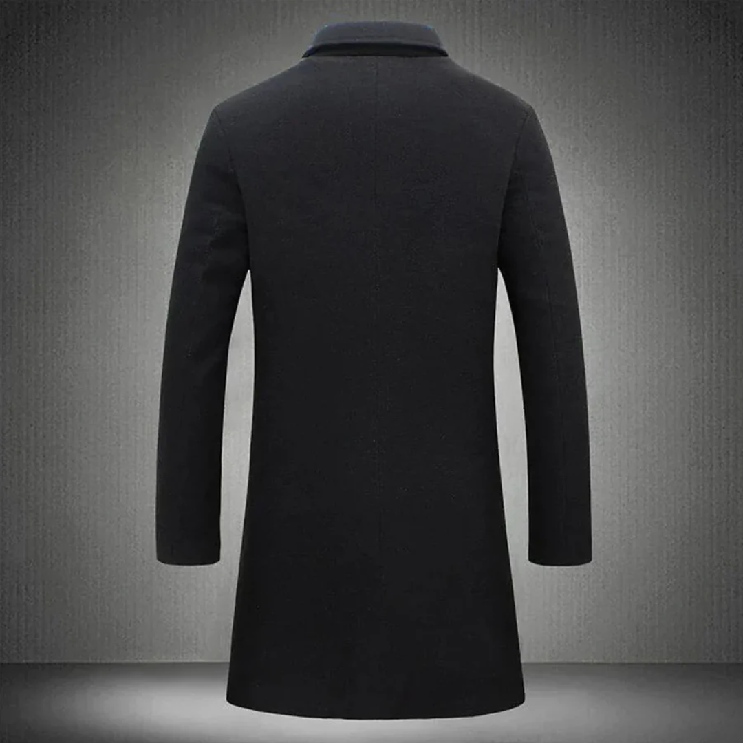Gabardina De Manga Larga Con Botones Para Hombre | Larga