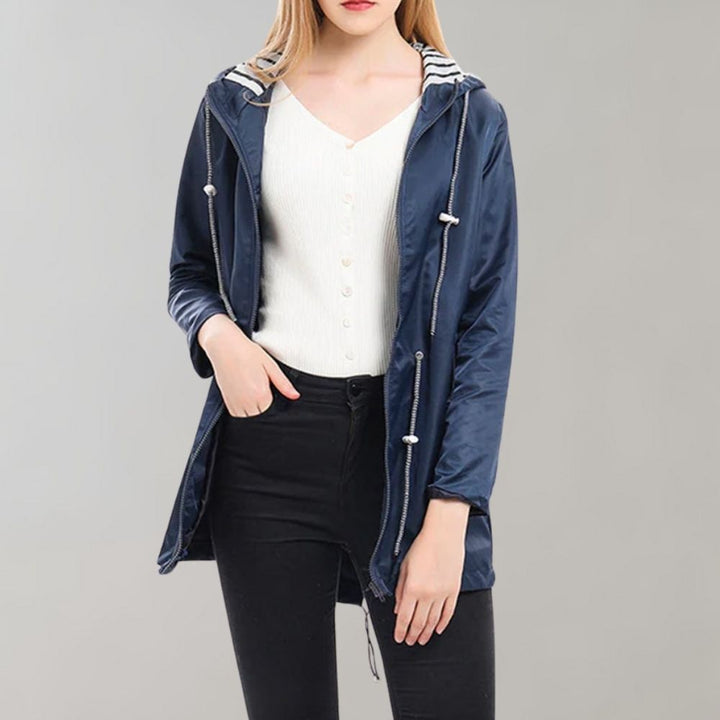Chaqueta Con Capucha Y Cordón Para Mujer | Larga