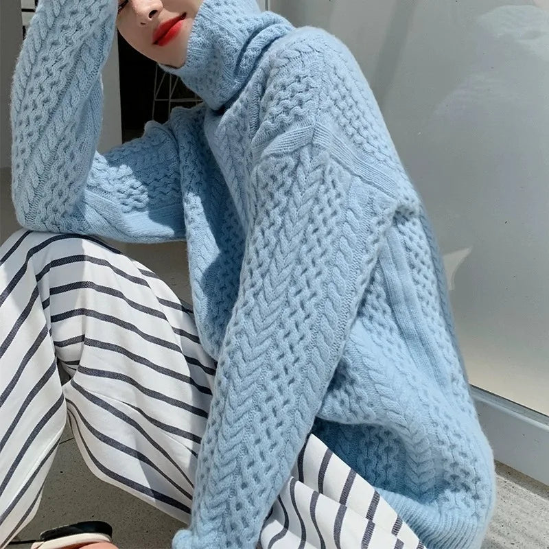 Sweter dzianinowy teksturowany dla kobiet | Ciepły