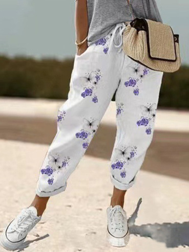 Pantalones Casuales Con Dobladillo Enrollado Para Mujer | Verano