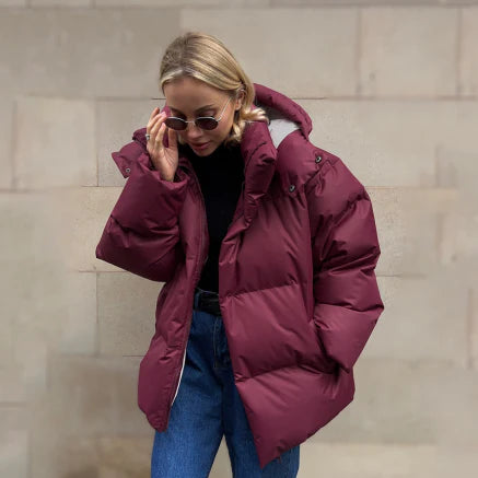 Chaqueta De Invierno Con Capucha Para Mujer | Abrigada