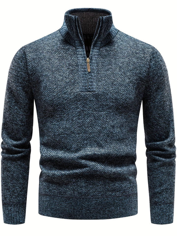 Jersey De Cuello Alto Para Hombre Con Cremallera De Un Cuarto | De Punto