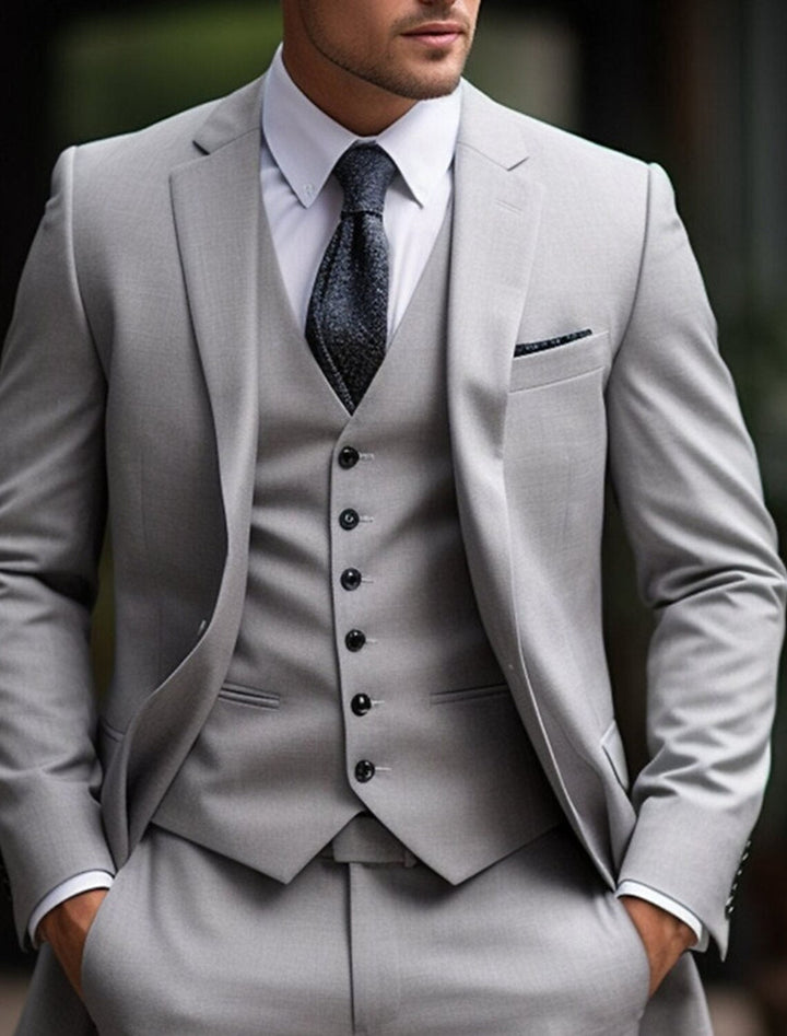 Traje Para Invitado De Boda Informal De Tres Piezas Para Hombre | Clásico