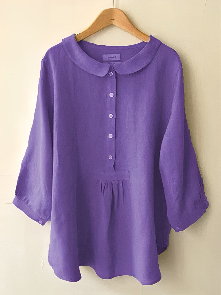 Blusa De Botones Con Estilo Para Mujer | Mangas 3/4