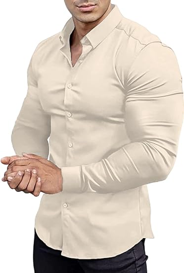 Camisa De Vestir Abotonada Para Hombre | Sin Arrugas