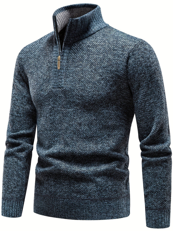 Jersey De Cuello Alto Para Hombre Con Cremallera De Un Cuarto | De Punto