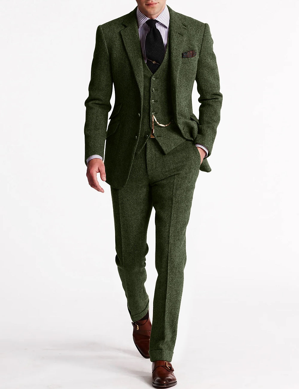 Traje Retro Para Invitado De Boda Para Hombre | Tres Piezas