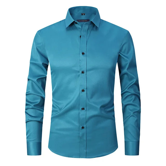 Camisa De Vestir Corte Ajustado Para Hombre | Mangas Largas
