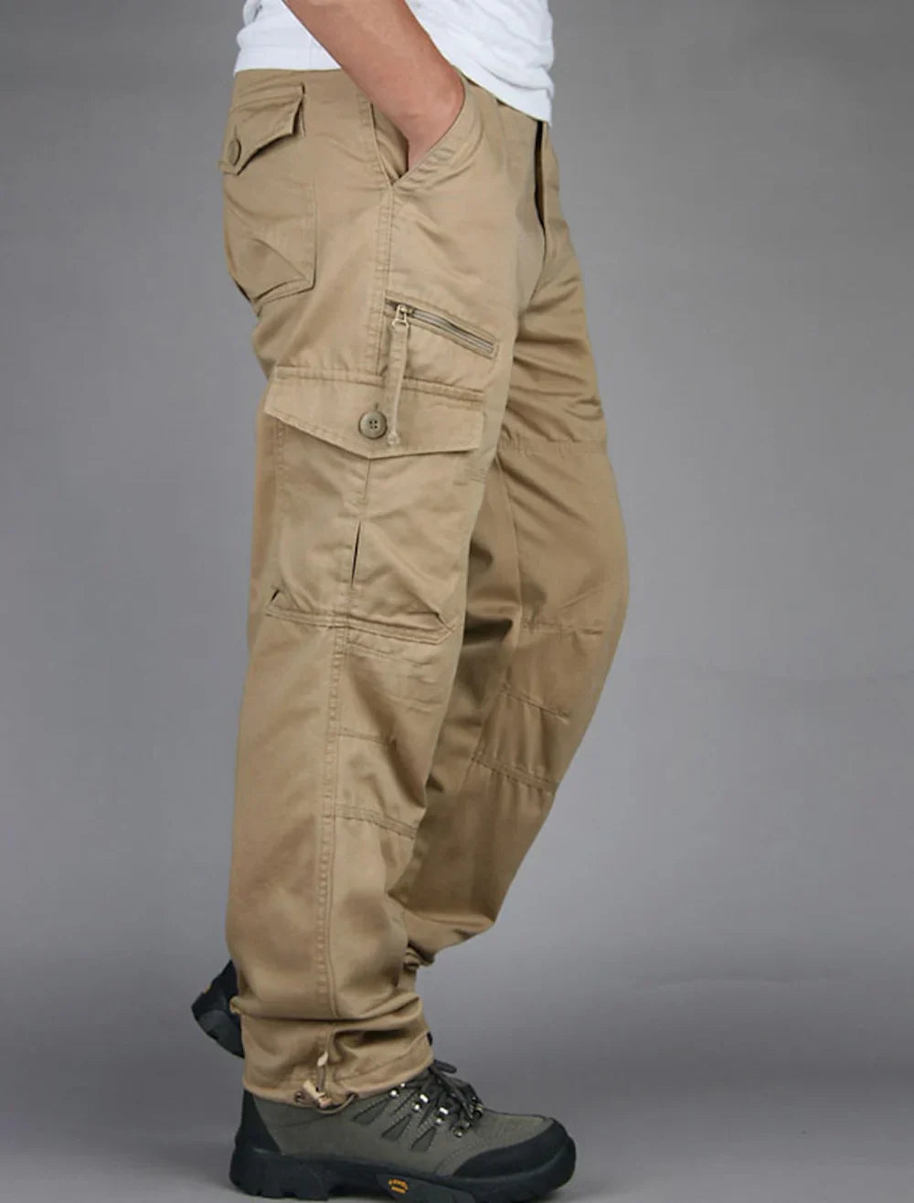 Pantalones Cargo Rectos Para Hombre | Múltiples Bolsillos