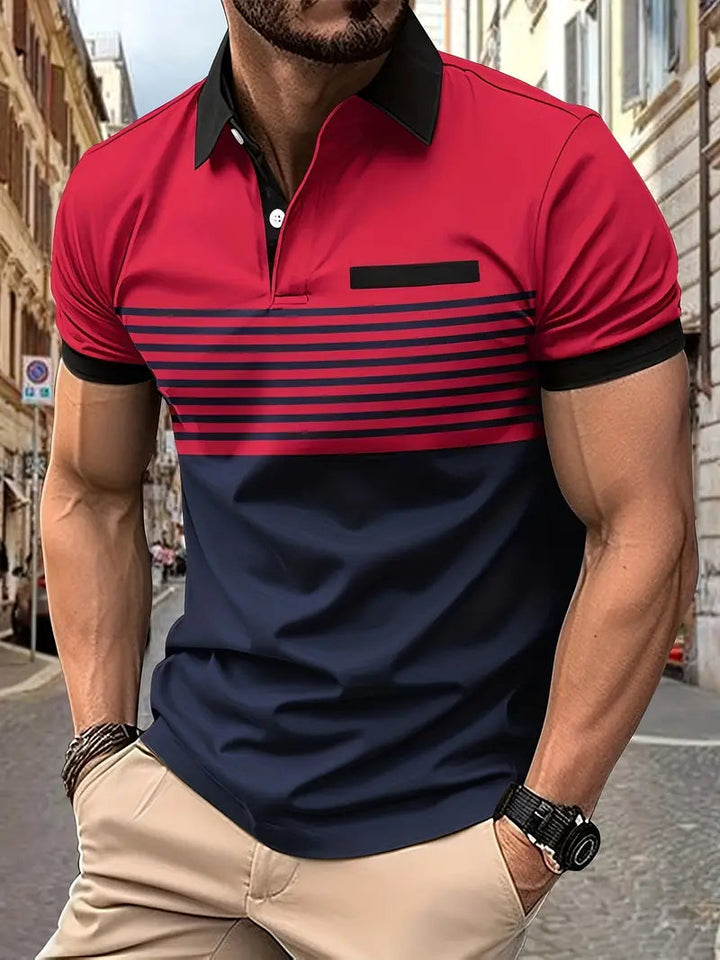 Polo Moderno De Rayas Para Hombre | Elegante