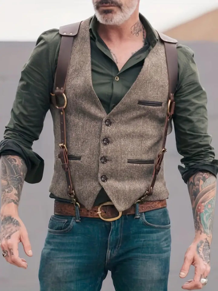 Hombres Vintage Chaleco Sin Mangas | Elegante