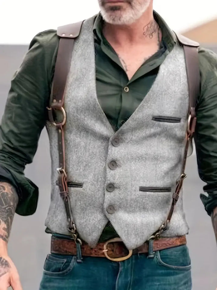 Hombres Vintage Chaleco Sin Mangas | Elegante