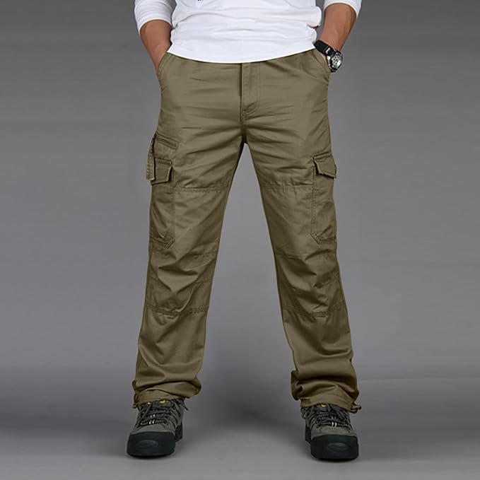 Pantalones Cargo Rectos Para Hombre | Múltiples Bolsillos