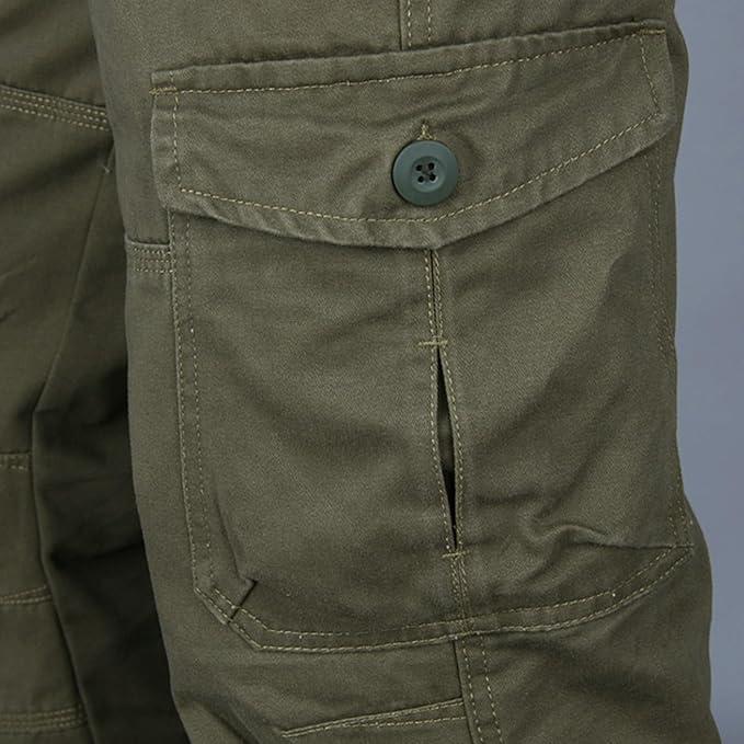 Pantalones Cargo Rectos Para Hombre | Múltiples Bolsillos