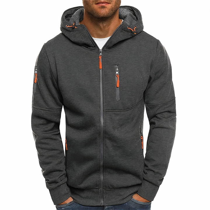 Chaqueta Con Capucha Y Cremallera Para Hombre | Mangas Largas