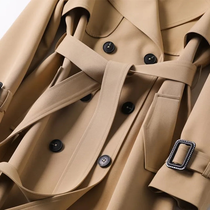 Abrigo Largo Tipo Trench Para Mujer | Doble Botonadura