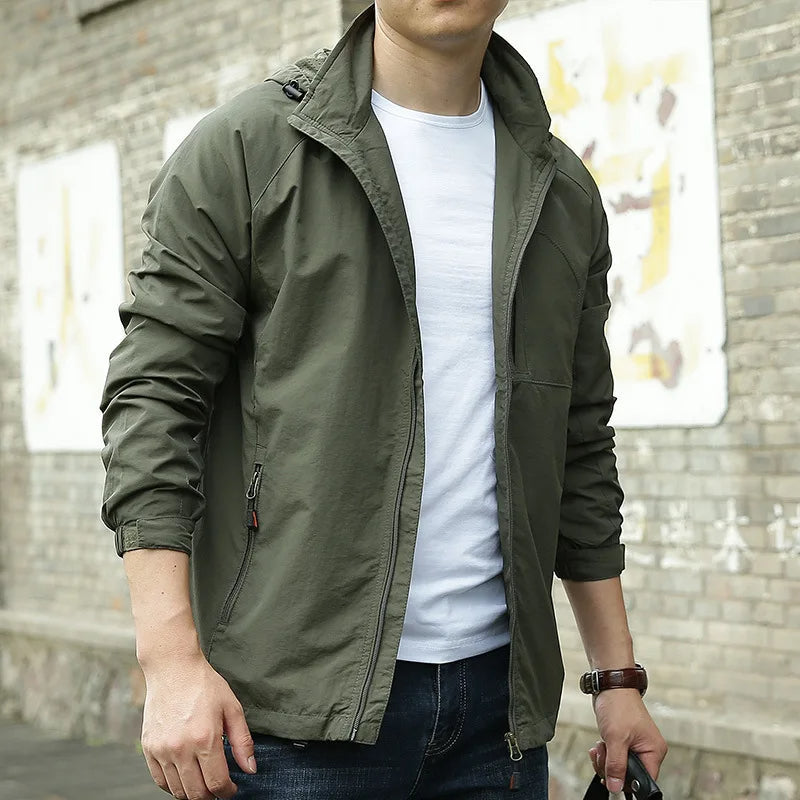 Chaqueta Informal De Manga Larga Para Hombre | Con Cremallera