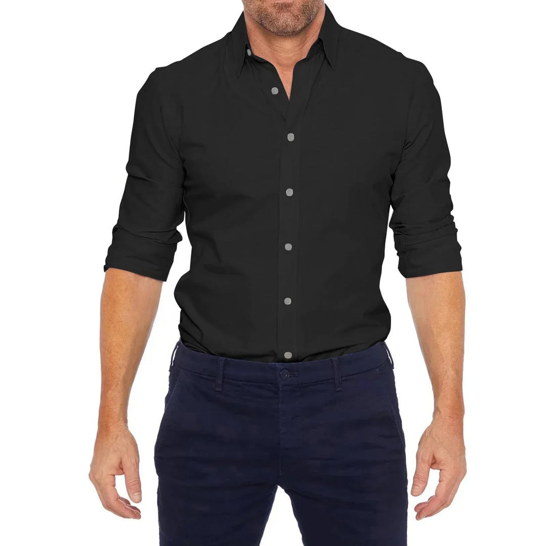 Camisa Informal Corte Ajustado Para Hombre | Manga Larga