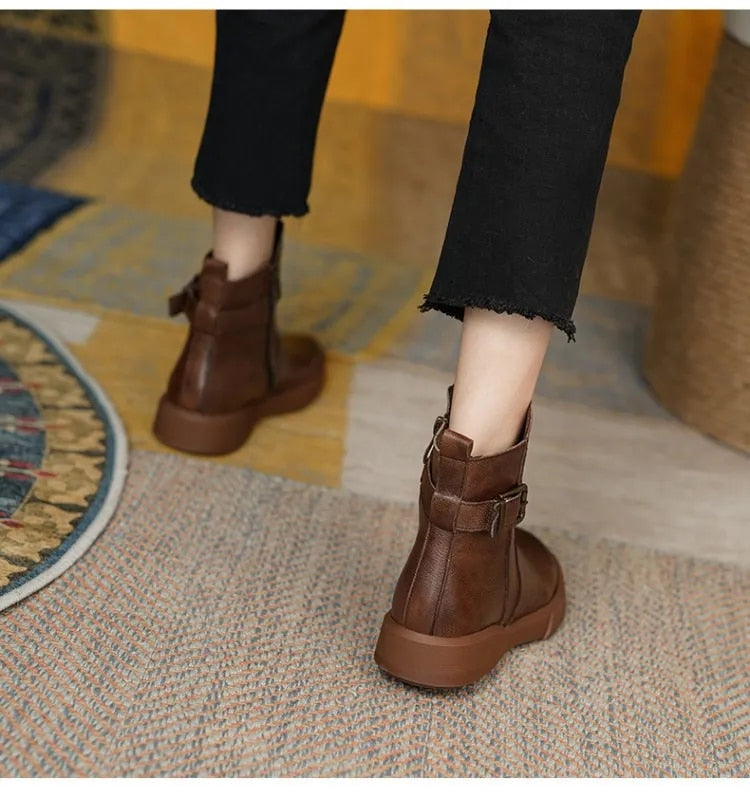 Botines Con Hebilla Para Mujer | Vintage