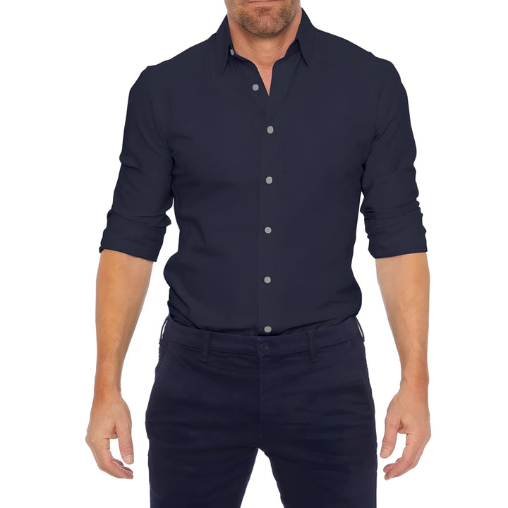 Camisa Informal Corte Ajustado Para Hombre | Manga Larga