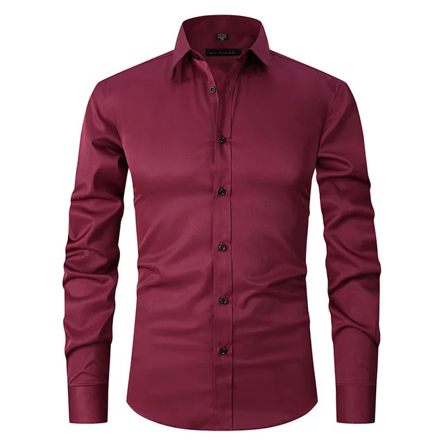 Camisa De Vestir Corte Ajustado Para Hombre | Mangas Largas