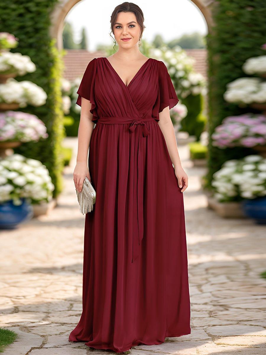 Elegante Vestido De Cuello En V Para Mujer | Maxi